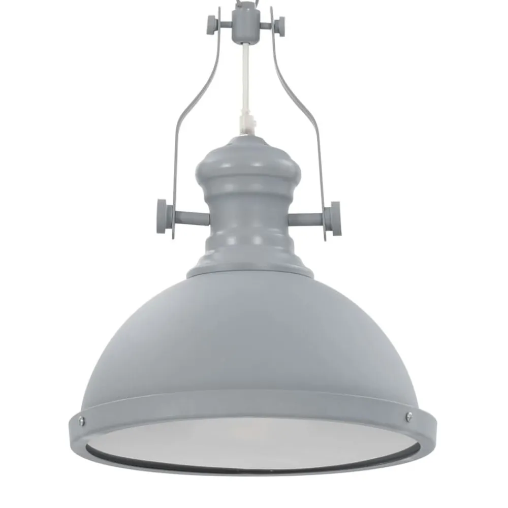 Luminaires-vidaXL Plafonnier Rond E27 Gris