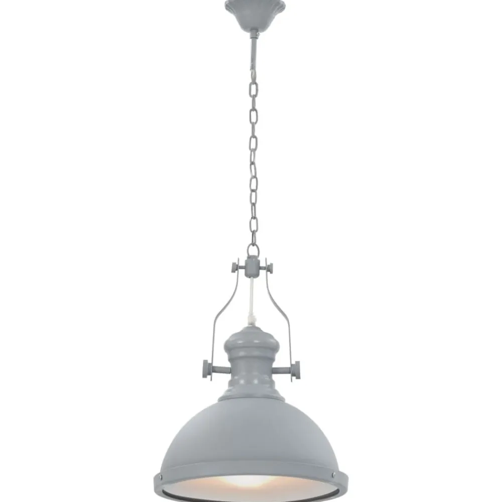 Luminaires-vidaXL Plafonnier Rond E27 Gris
