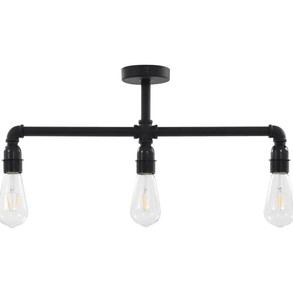 vidaXL Plafonnier Noir 3 ampoules E27