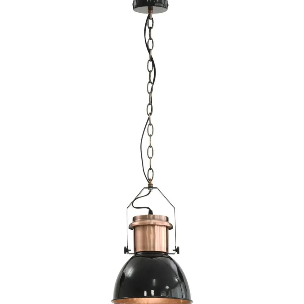Luminaires-vidaXL Plafonniers 2 pcs Noir Rond E27