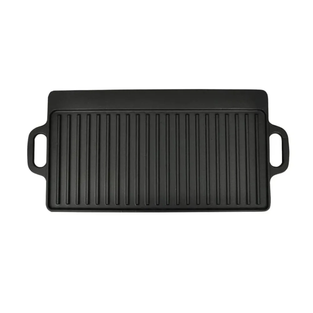 Arts De La Table & Arts Culinaires-vidaXL Plancha en fonte réversible 2 pcs 38x23 cm