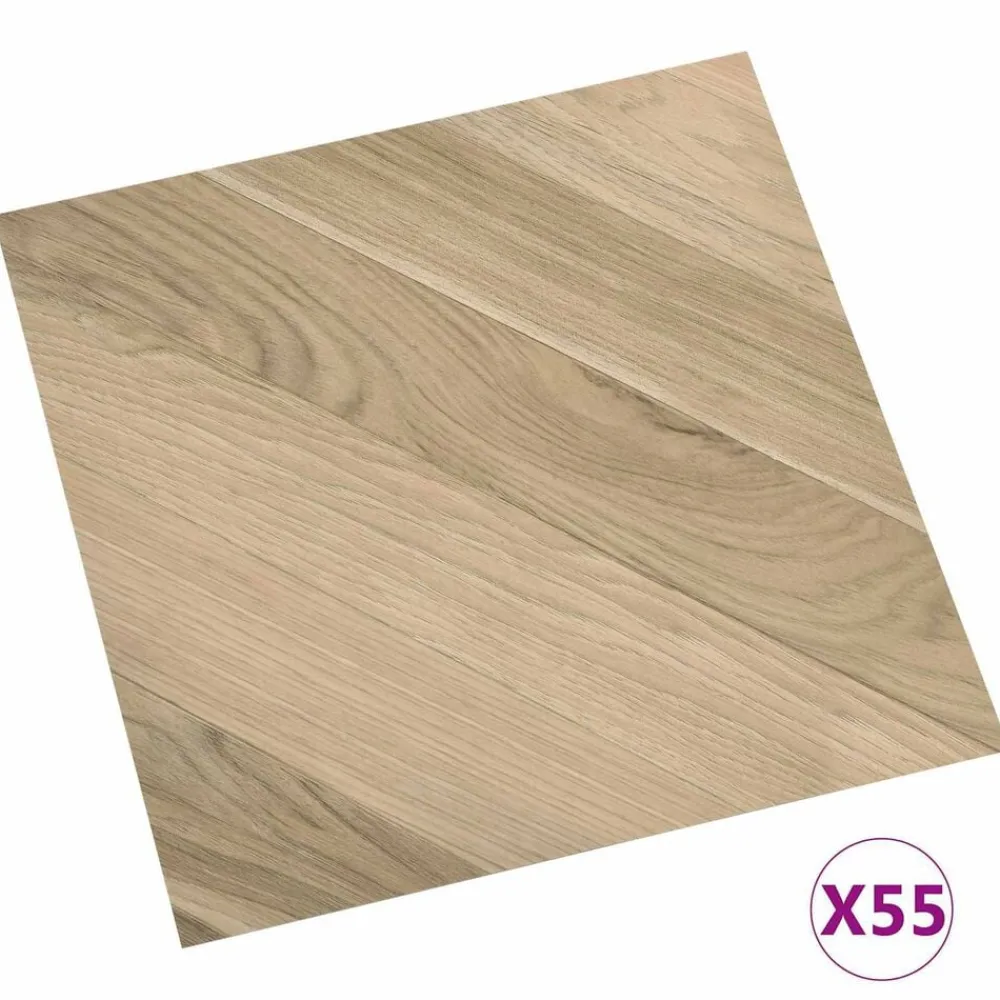 vidaXL Planches de sol 55 pcs Marron 5,11 m² PVC