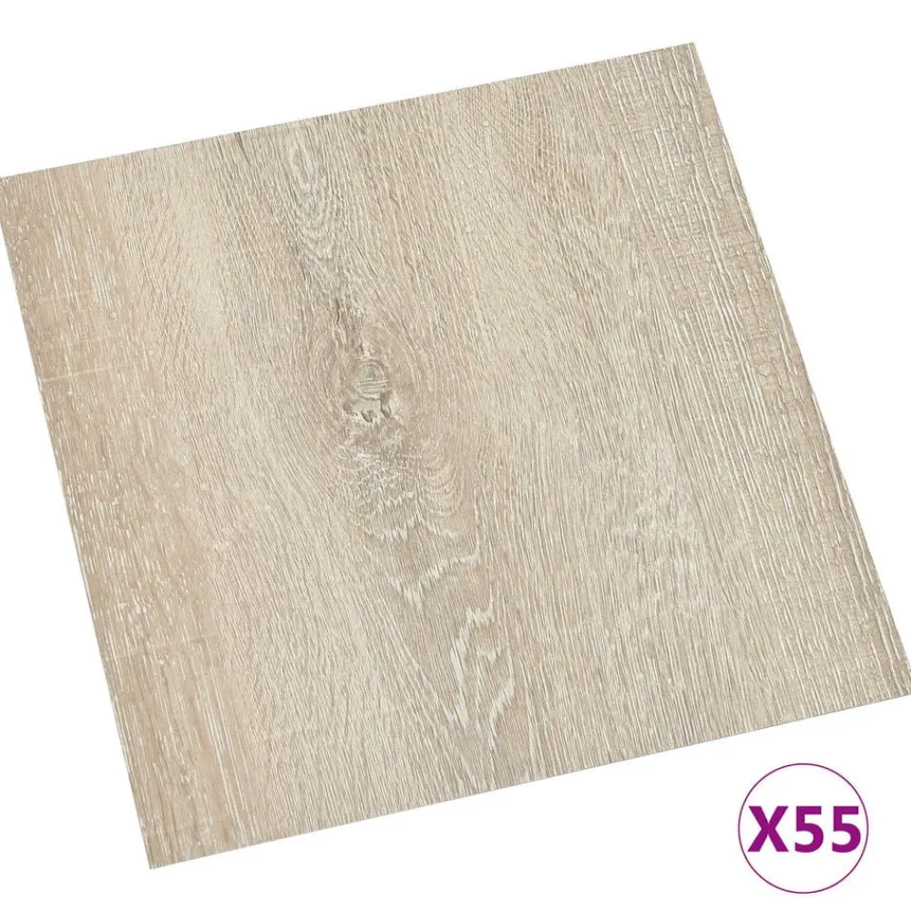 Matériaux De Construction-vidaXL Planches de sol 55 pcs 5,11 m² PVC Beige