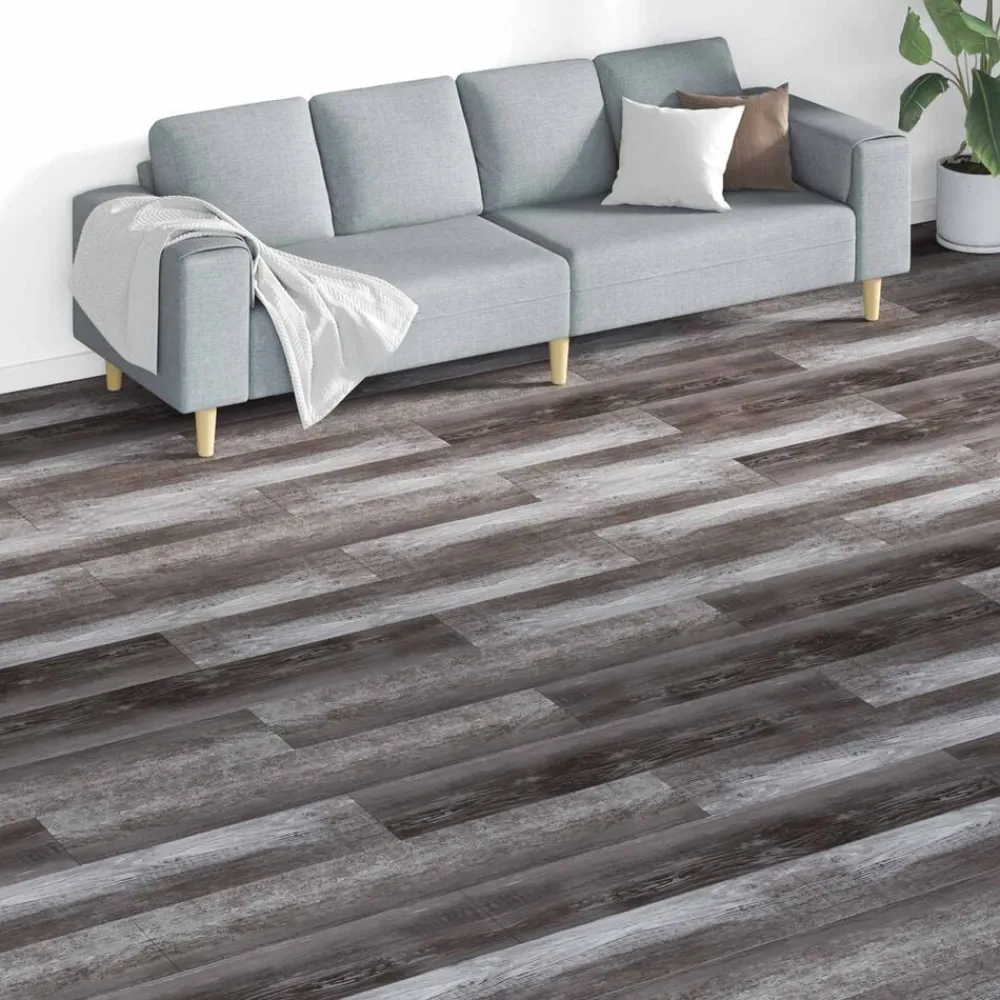 Matériaux De Construction-vidaXL Planches de sol 18 pcs Marron 5,26 m² PVC Bois rayé