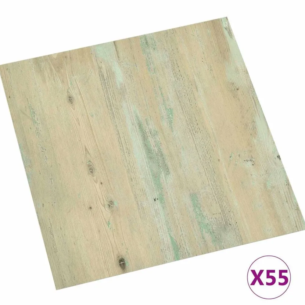 Matériaux De Construction-vidaXL Planches de sol 55 pcs Marron Clair 5,11 m² PVC