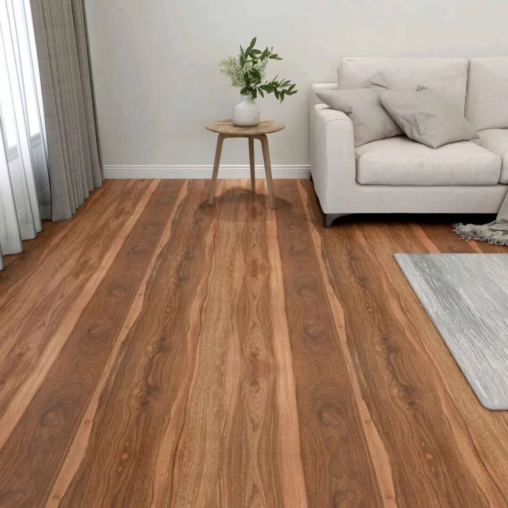 vidaXL Planches de sol 55 pcs Marron 5,11 m² PVC
