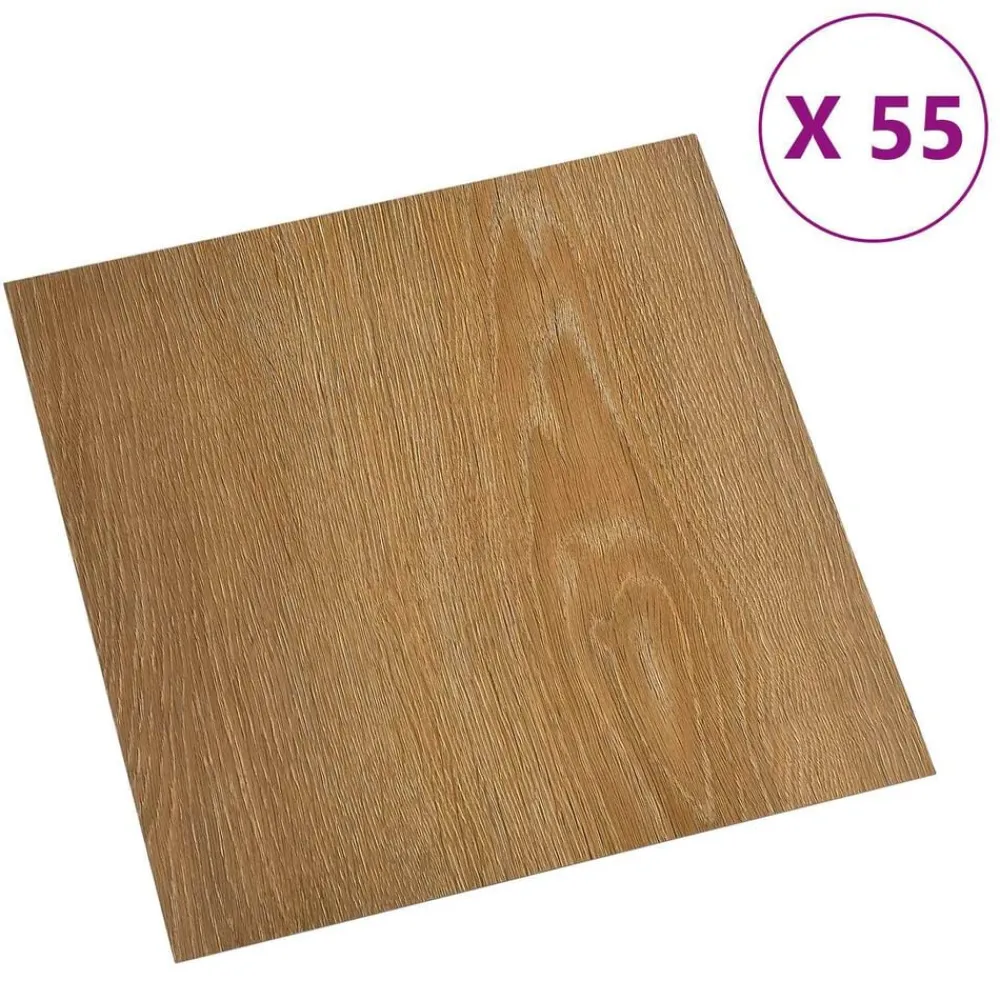vidaXL Planches de sol 55 pcs Marron 5,11 m² PVC