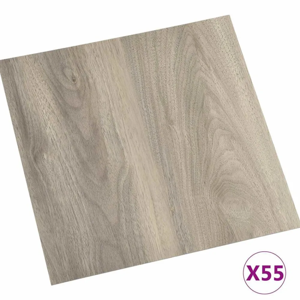 vidaXL Planches de sol 55 pcs Taupe 5,11 m² PVC