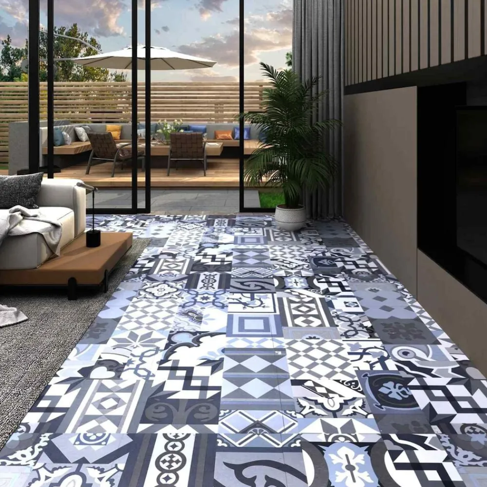 Matériaux De Construction-vidaXL Planches de sol 55 pcs Multicolore 5,11 m² PVC Motif coloré