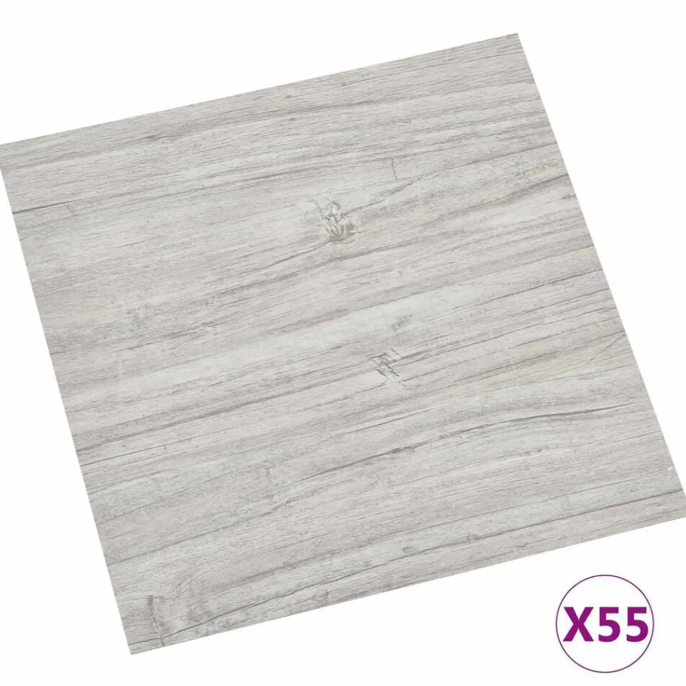 Matériaux De Construction-vidaXL Planches de sol 55 pcs Gris clair 5,11 m² PVC