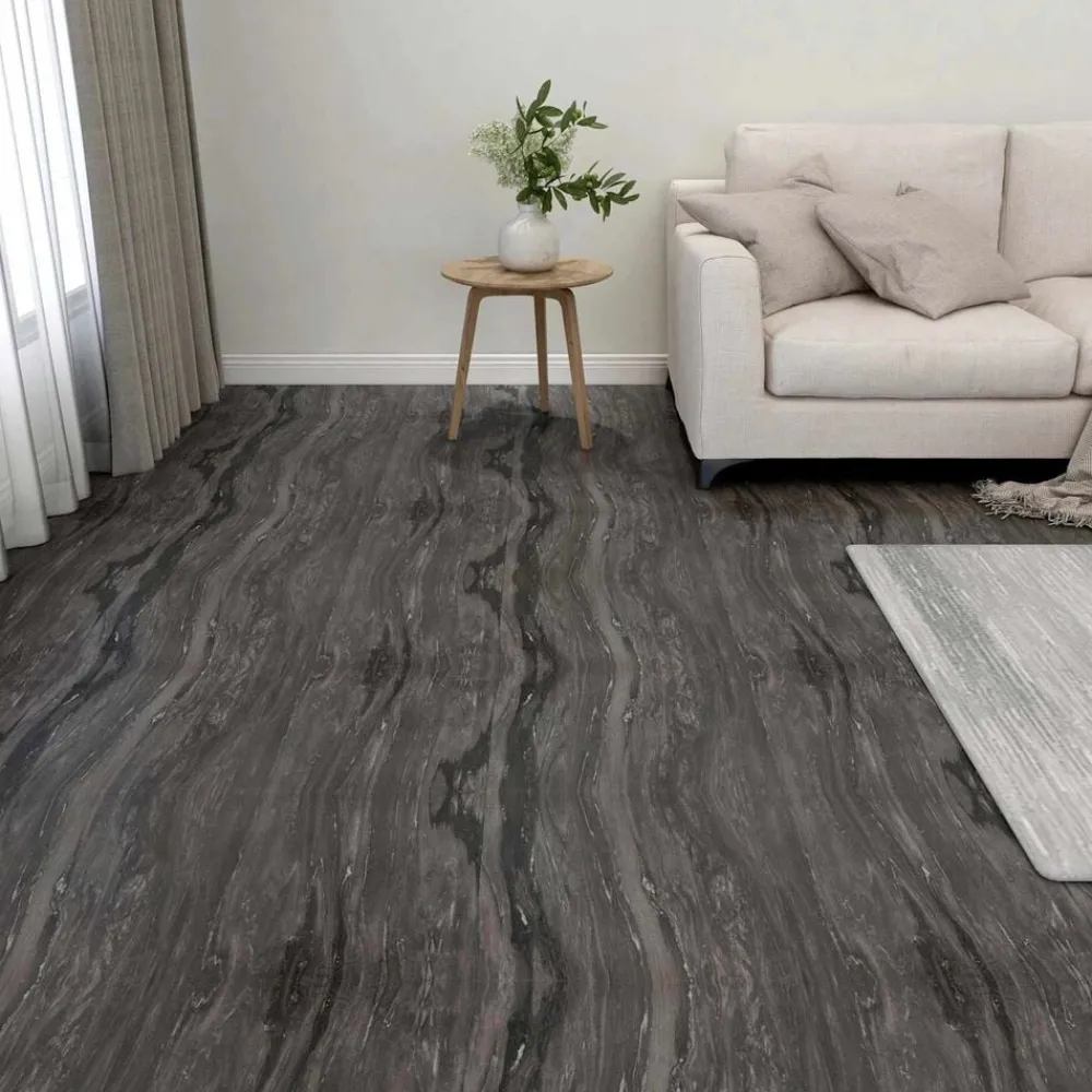 vidaXL Planches de sol 55 pcs Gris foncé 5,11 m² PVC