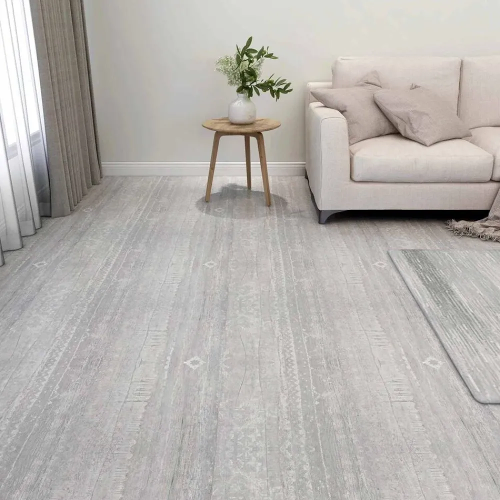Matériaux De Construction-vidaXL Planches de sol 55 pcs Gris 5,11 m² PVC