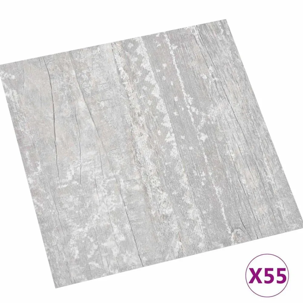 Matériaux De Construction-vidaXL Planches de sol 55 pcs Gris 5,11 m² PVC