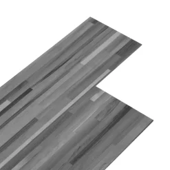 vidaXL Planches de sol 36 pcs Rayures grises 5,02 m² PVC