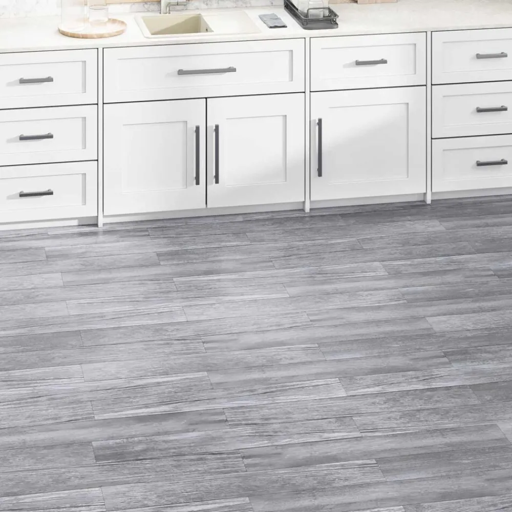 vidaXL Planches de sol 36 pcs Gris 5,02 m² PVC