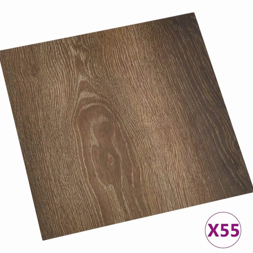 Matériaux De Construction-vidaXL Planches de sol 55 pcs Marron 5,11 m² PVC Bois ancien