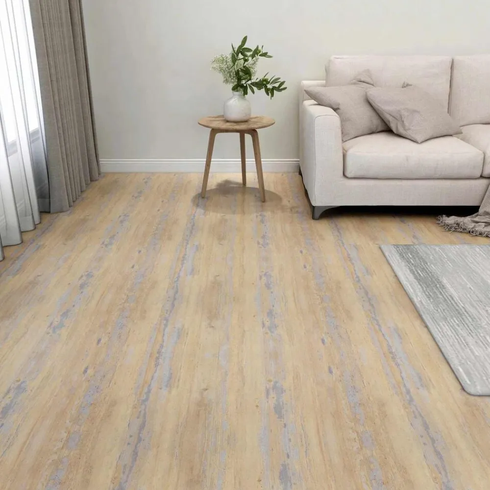 vidaXL Planches de sol 55 pcs Marron 5,11 m² PVC