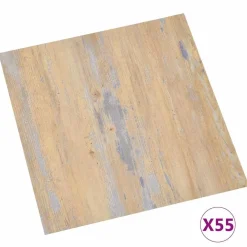 vidaXL Planches de sol 55 pcs Marron 5,11 m² PVC