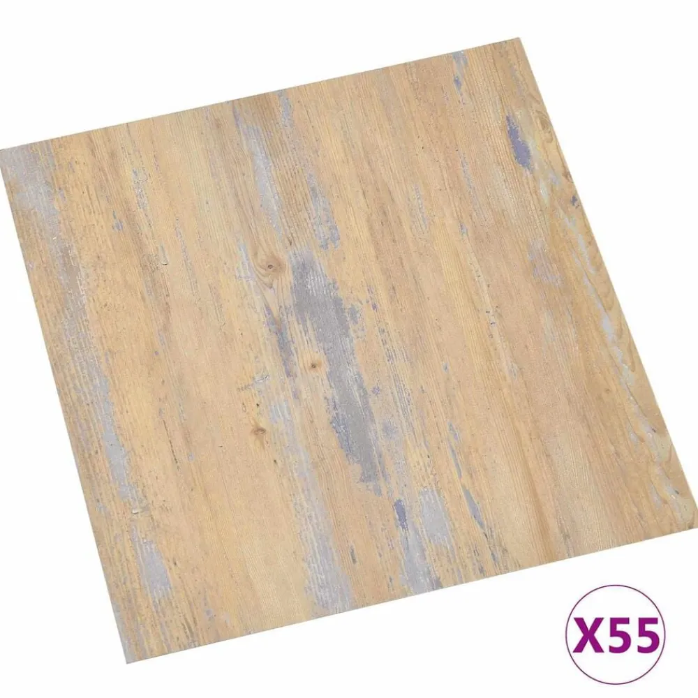 vidaXL Planches de sol 55 pcs Marron 5,11 m² PVC
