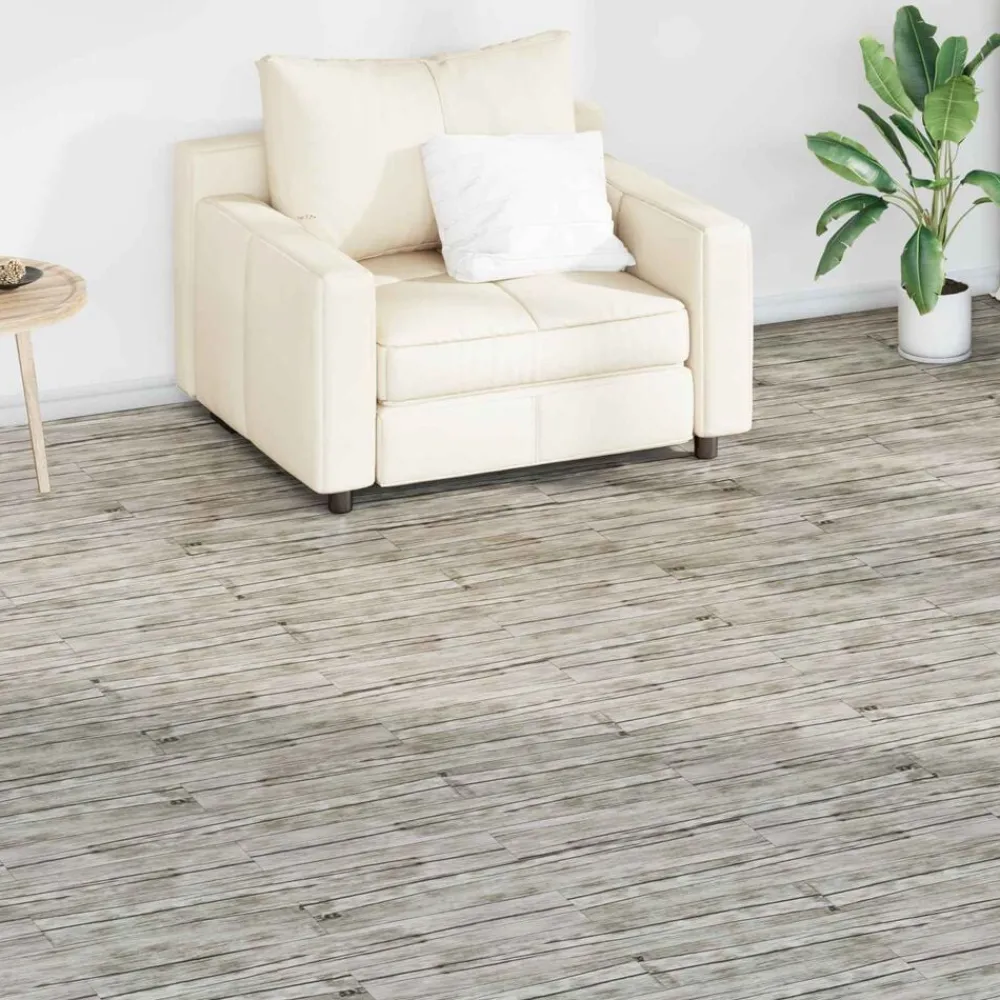 vidaXL Planches de sol 36 pcs Gris 5,02 m² PVC