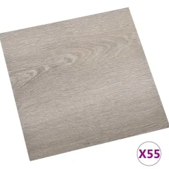 vidaXL Planches de sol 55 pcs Taupe 5,11 m² PVC