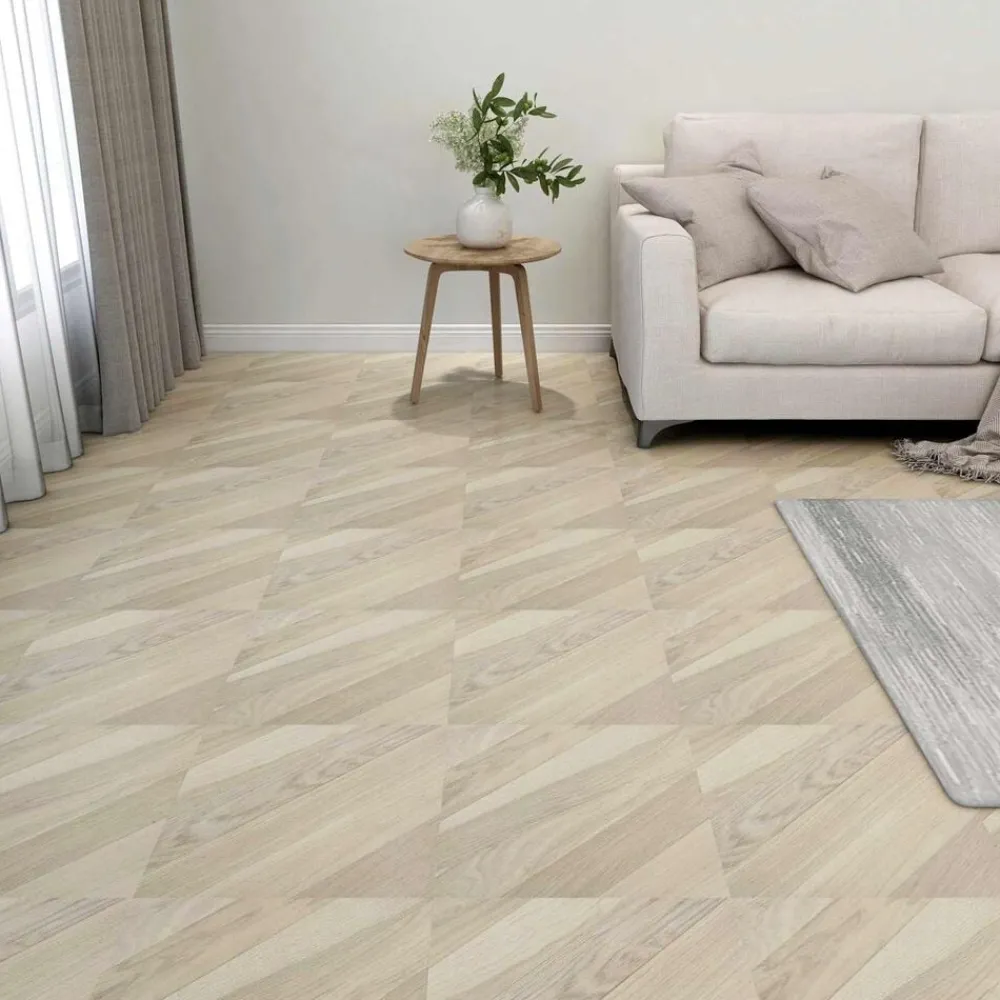 Matériaux De Construction-vidaXL Planches de sol 55 pcs Beige 5,11 m² PVC