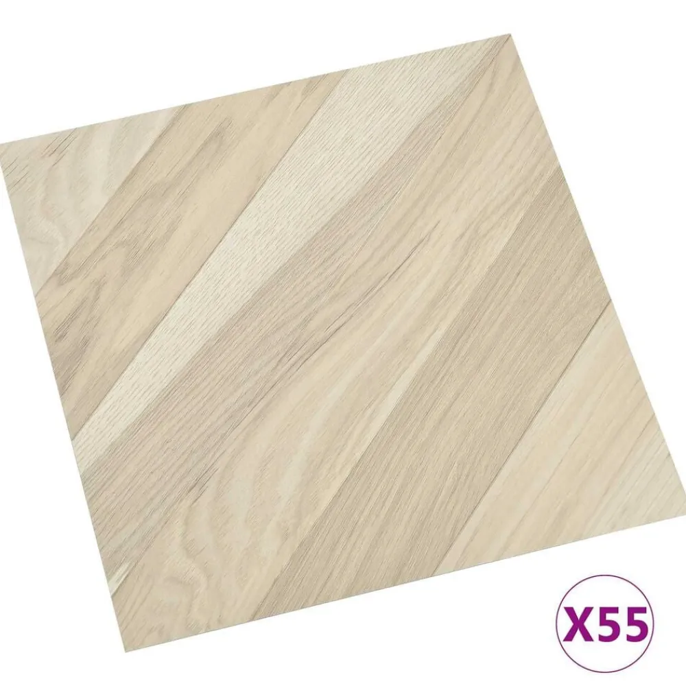 Matériaux De Construction-vidaXL Planches de sol 55 pcs Beige 5,11 m² PVC