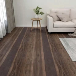 vidaXL Planches de sol 55 pcs Marron foncé 5,11 m² PVC