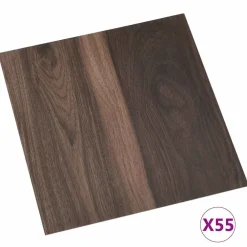 vidaXL Planches de sol 55 pcs Marron foncé 5,11 m² PVC