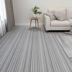 Matériaux De Construction-vidaXL Planches de sol 55 pcs Gris clair 5,11 m² PVC Rayure