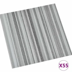 Matériaux De Construction-vidaXL Planches de sol 55 pcs Gris clair 5,11 m² PVC Rayure