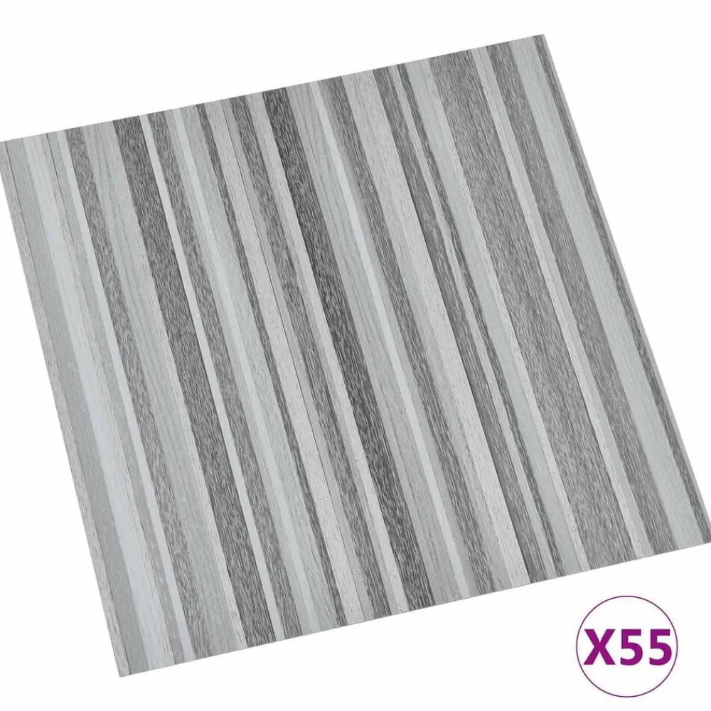 Matériaux De Construction-vidaXL Planches de sol 55 pcs Gris clair 5,11 m² PVC Rayure