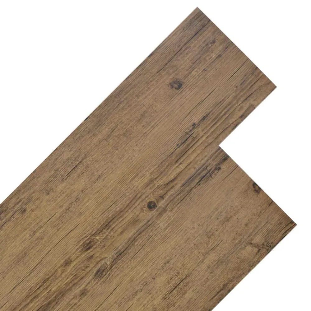 vidaXL Planches de sol 18 pcs Brun Noyé 5,26 m² PVC