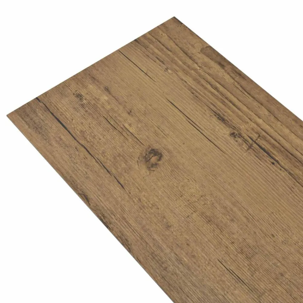 vidaXL Planches de sol 18 pcs Brun Noyé 5,26 m² PVC