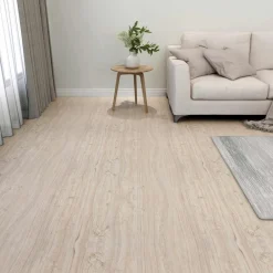 vidaXL Planches de sol 55 pcs Marron Clair 5,11 m² PVC