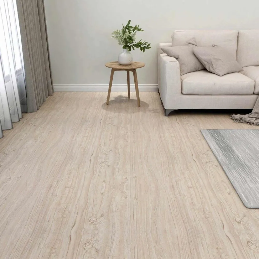 vidaXL Planches de sol 55 pcs Marron Clair 5,11 m² PVC