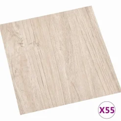 vidaXL Planches de sol 55 pcs Marron Clair 5,11 m² PVC