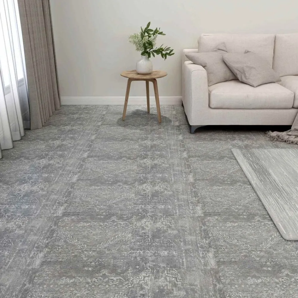 vidaXL Planches de sol 55 pcs Gris Béton 5,11 m² PVC