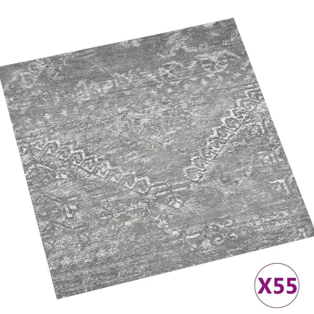 vidaXL Planches de sol 55 pcs Gris Béton 5,11 m² PVC