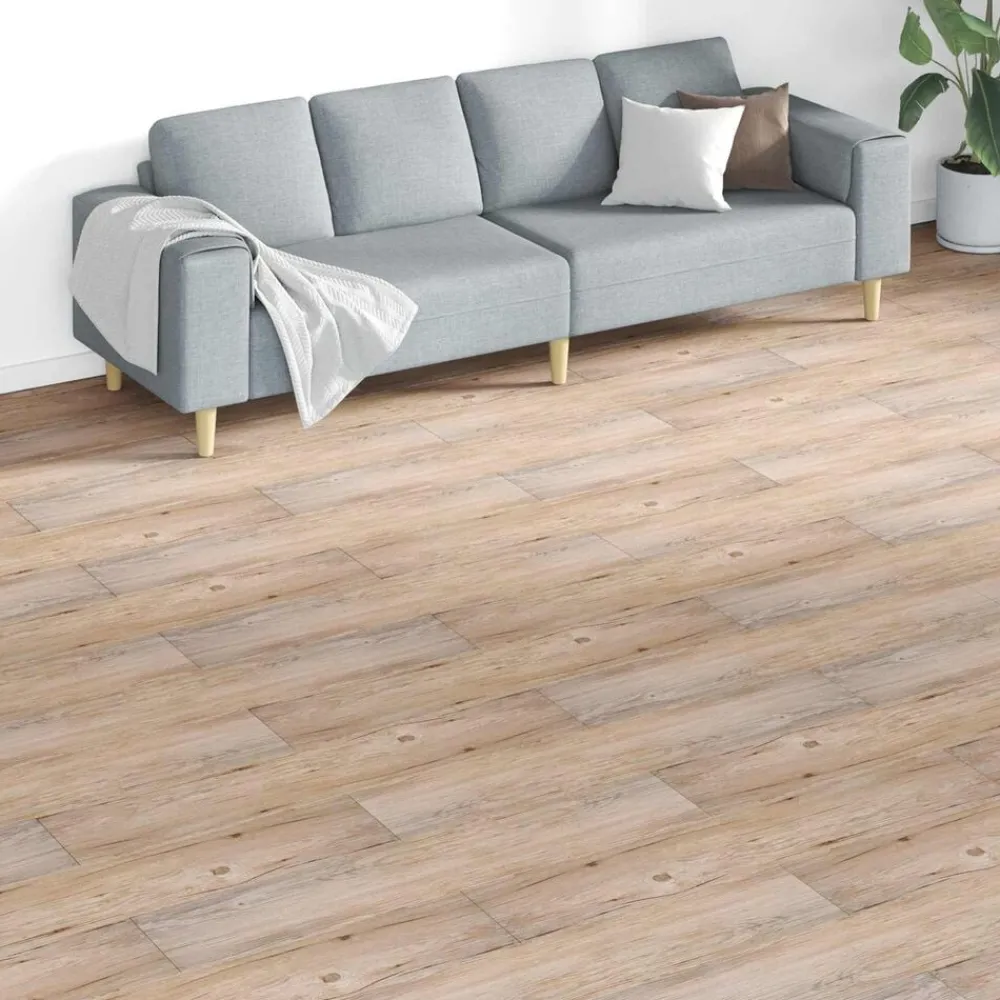 vidaXL Planches de sol 18 pcs Marron 5,26 m² PVC