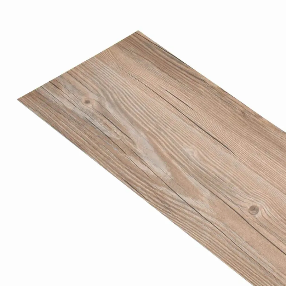 vidaXL Planches de sol 18 pcs Marron 5,26 m² PVC