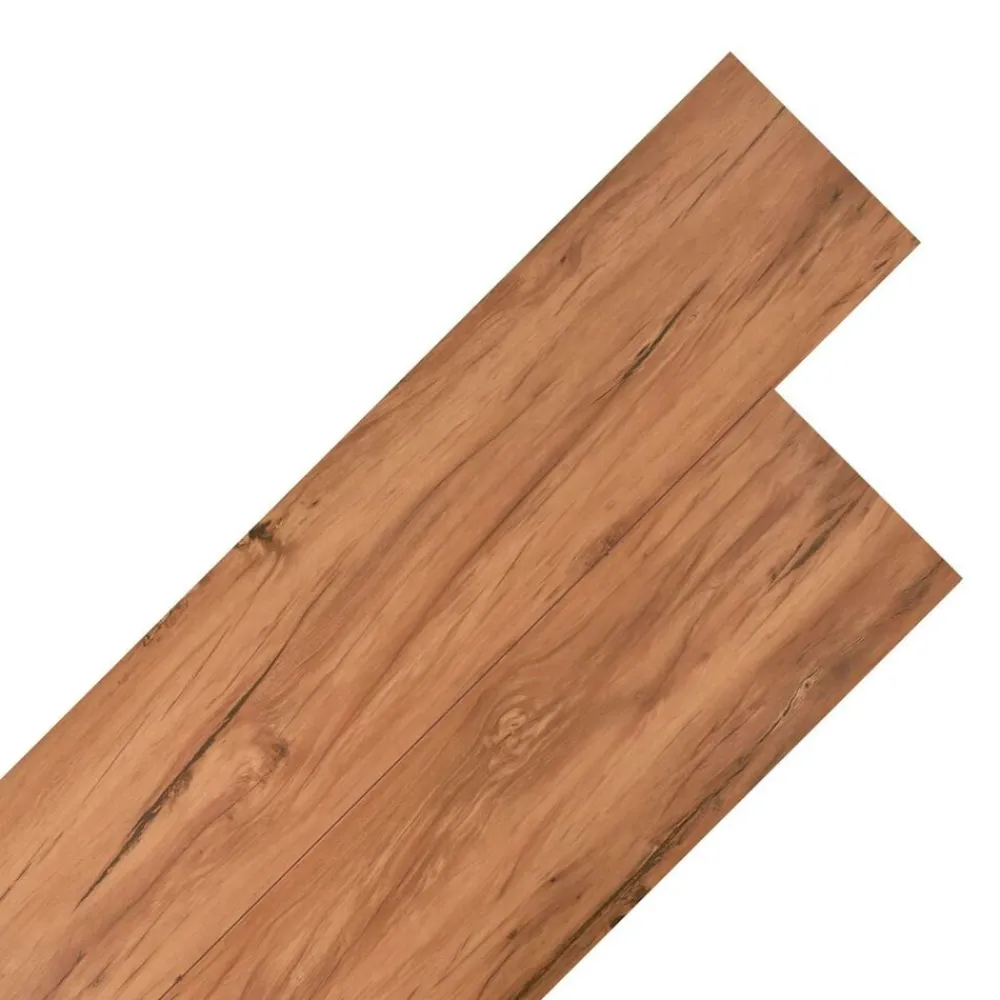 Matériaux De Construction-vidaXL Planches de sol 18 pcs Marron 5,26 m² PVC Orme naturel