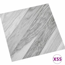 Matériaux De Construction-vidaXL Planches de sol 55 pcs Gris 5,11 m² PVC