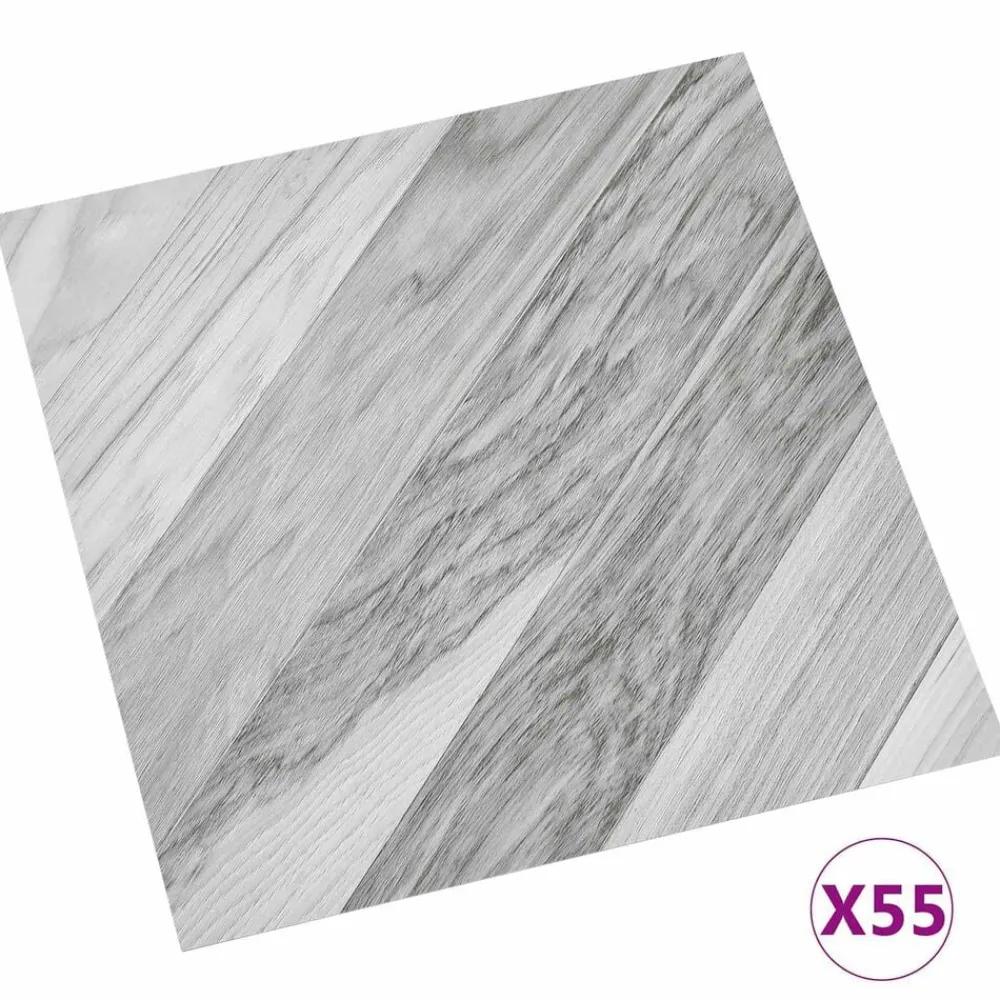 Matériaux De Construction-vidaXL Planches de sol 55 pcs Gris 5,11 m² PVC