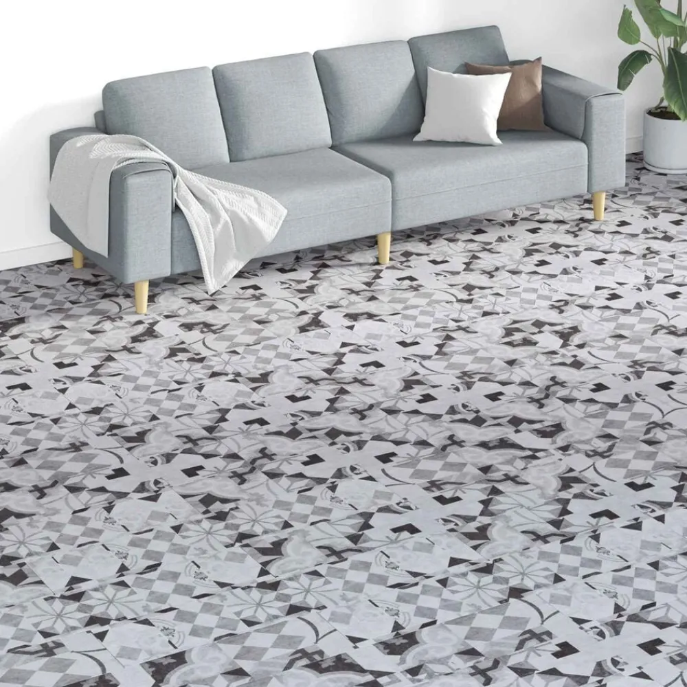 vidaXL Planches de sol 18 pcs Gris 5,26 m² PVC