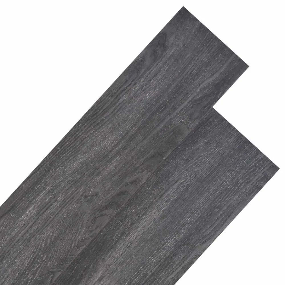 Matériaux De Construction-vidaXL Planches de sol 18 pcs 5,26 m² PVC Noir et blanc