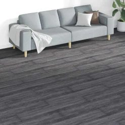 Matériaux De Construction-vidaXL Planches de sol 18 pcs 5,26 m² PVC Noir et blanc