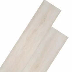 Matériaux De Construction-vidaXL Planches de sol 18 pcs Blanc 5,26 m² PVC Blanc classique&nbsp;ch&ecirc;ne
