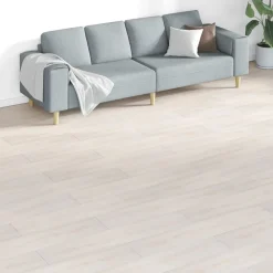 Matériaux De Construction-vidaXL Planches de sol 18 pcs Blanc 5,26 m² PVC Blanc classique&nbsp;ch&ecirc;ne