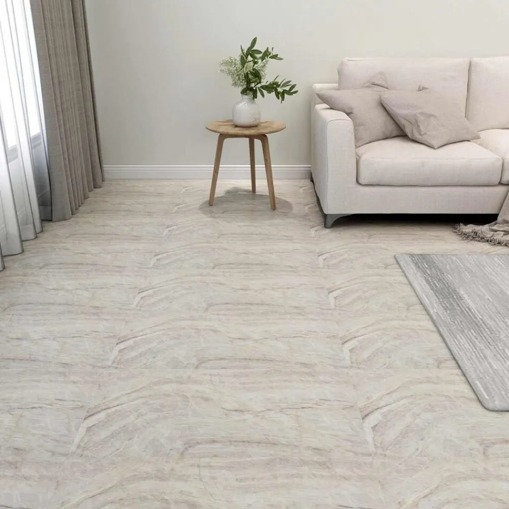 vidaXL Planches de sol 55 pcs Beige 5,11 m² PVC